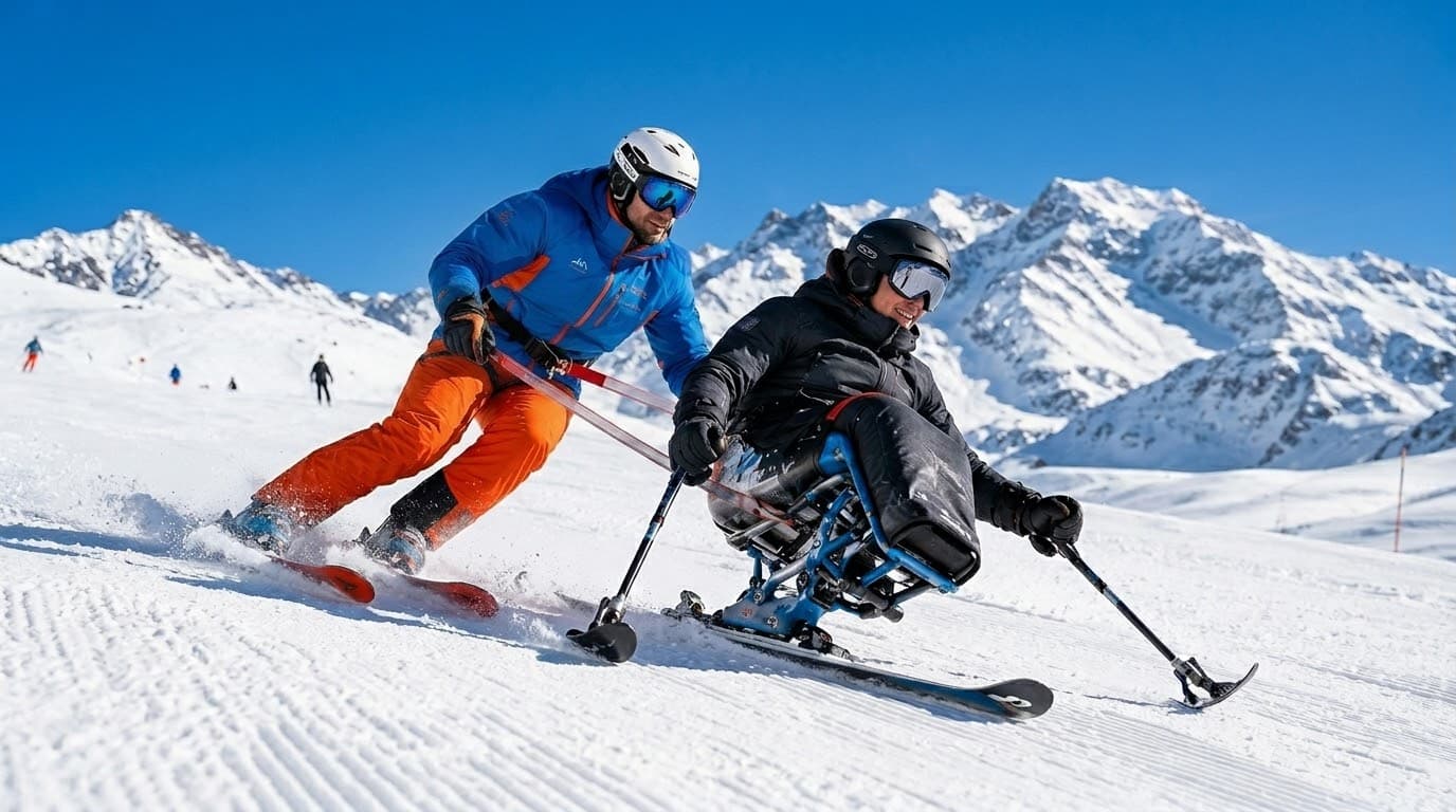 Moniteur de handiski dans les Alpes françaises
