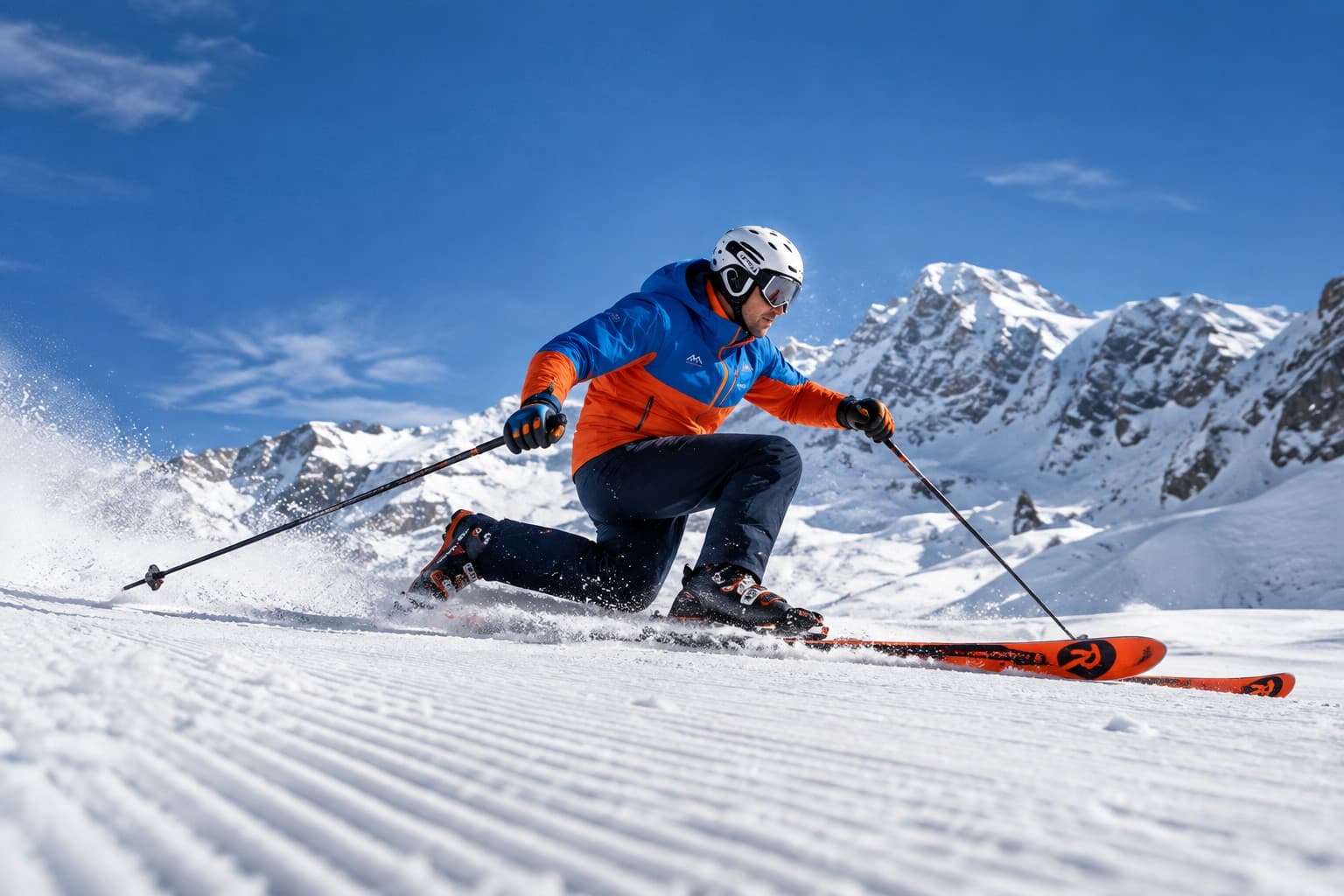 Moniteur de télémark dans les Alpes françaises